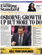 London Evening Standard (UK) Newspaper Front Page for 6 December 2013