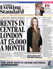 London Evening Standard (UK) Newspaper Front Page for 6 April 2013