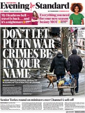 London Evening Standard (UK) Newspaper Front Page for 6 April 2022