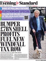 London Evening Standard (UK) Newspaper Front Page for 6 May 2022