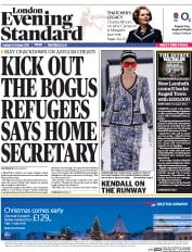 London Evening Standard (UK) Newspaper Front Page for 7 October 2015