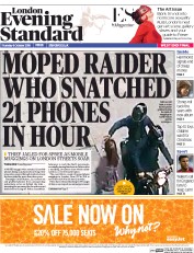 London Evening Standard (UK) Newspaper Front Page for 7 October 2016
