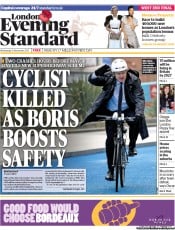 London Evening Standard (UK) Newspaper Front Page for 7 November 2013