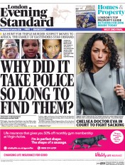 London Evening Standard (UK) Newspaper Front Page for 7 January 2016