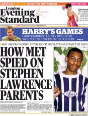 London Evening Standard (UK) Newspaper Front Page for 7 March 2014