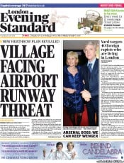London Evening Standard (UK) Newspaper Front Page for 7 June 2013