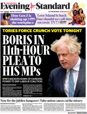 London Evening Standard (UK) Newspaper Front Page for 7 June 2022