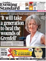London Evening Standard (UK) Newspaper Front Page for 7 July 2017