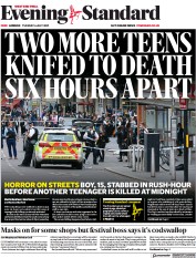 London Evening Standard (UK) Newspaper Front Page for 7 July 2021