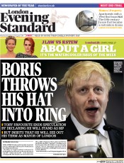 London Evening Standard (UK) Newspaper Front Page for 7 August 2014