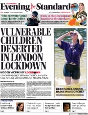 London Evening Standard (UK) Newspaper Front Page for 7 August 2020