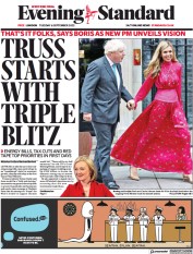 London Evening Standard (UK) Newspaper Front Page for 7 September 2022