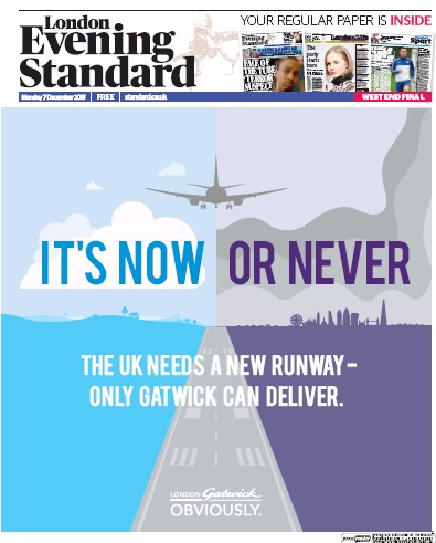 London Evening Standard Newspaper Front Page (UK) for 8 December 2015