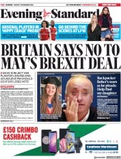 London Evening Standard (UK) Newspaper Front Page for 8 December 2018