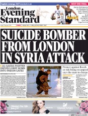 London Evening Standard (UK) Newspaper Front Page for 8 February 2014