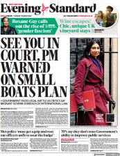 London Evening Standard (UK) Newspaper Front Page for 8 March 2023
