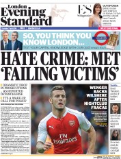 London Evening Standard (UK) Newspaper Front Page for 8 April 2016