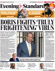 London Evening Standard (UK) Newspaper Front Page for 8 April 2020