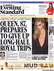 London Evening Standard (UK) Newspaper Front Page for 8 May 2013