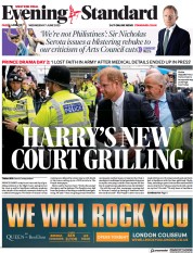 London Evening Standard (UK) Newspaper Front Page for 8 June 2023