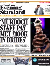London Evening Standard (UK) Newspaper Front Page for 8 July 2011