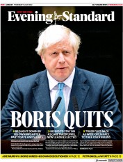 London Evening Standard (UK) Newspaper Front Page for 8 July 2022