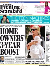 London Evening Standard (UK) Newspaper Front Page for 8 August 2013