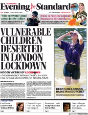 London Evening Standard (UK) Newspaper Front Page for 8 August 2020