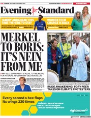 London Evening Standard (UK) Newspaper Front Page for 9 October 2019