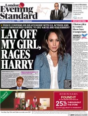 London Evening Standard (UK) Newspaper Front Page for 9 November 2016