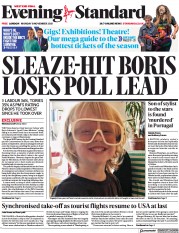 London Evening Standard (UK) Newspaper Front Page for 9 November 2021
