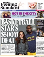 London Evening Standard (UK) Newspaper Front Page for 9 December 2015