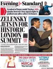 London Evening Standard (UK) Newspaper Front Page for 9 February 2023