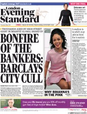 London Evening Standard (UK) Newspaper Front Page for 9 May 2014