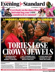 London Evening Standard front page for 9 May 2022