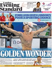 London Evening Standard (UK) Newspaper Front Page for 9 August 2016