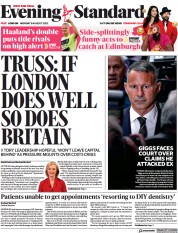 London Evening Standard (UK) Newspaper Front Page for 9 August 2022