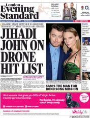 London Evening Standard (UK) Newspaper Front Page for 9 September 2015