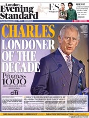 London Evening Standard (UK) Newspaper Front Page for 9 September 2016