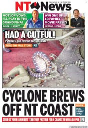 NT News (Australia) Newspaper Front Page for 10 January 2014