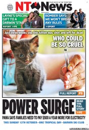 NT News (Australia) Newspaper Front Page for 11 October 2013
