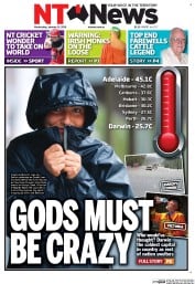 NT News (Australia) Newspaper Front Page for 15 January 2014