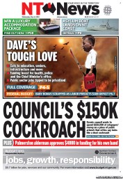 NT News (Australia) Newspaper Front Page for 15 May 2013