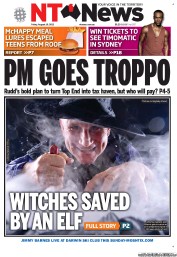 NT News (Australia) Newspaper Front Page for 16 August 2013