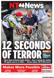 NT News (Australia) Newspaper Front Page for 17 April 2013
