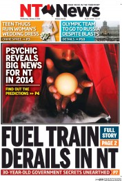 NT News (Australia) Newspaper Front Page for 1 January 2014