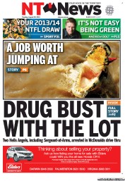 NT News (Australia) Newspaper Front Page for 20 August 2013