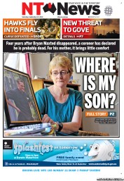 NT News (Australia) Newspaper Front Page for 21 September 2013