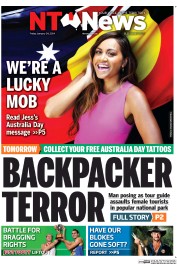 NT News (Australia) Newspaper Front Page for 24 January 2014