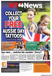 NT News (Australia) Newspaper Front Page for 25 January 2014